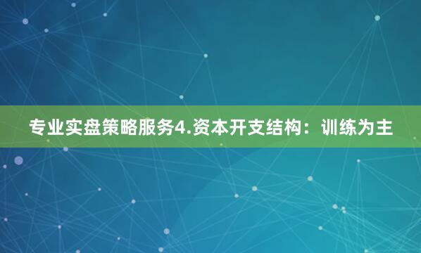 专业实盘策略服务4.资本开支结构：训练为主